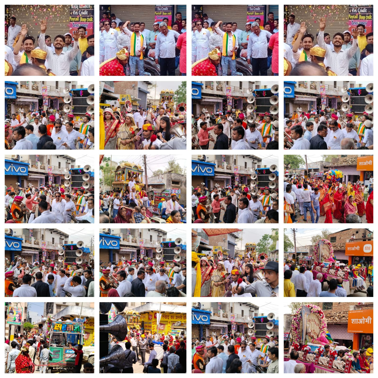 कामां कस्वे में निकाली गई भगवान महावीर जी की शोभायात्रा ,  भाजपा नेता शकील खान के कार्यकर्ताओं ने किया पुष्प वर्षा कर जोरदार स्वागत 